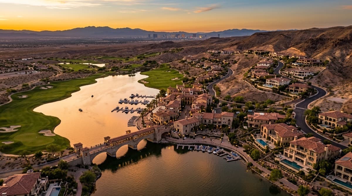 Lake Las Vegas at dusk