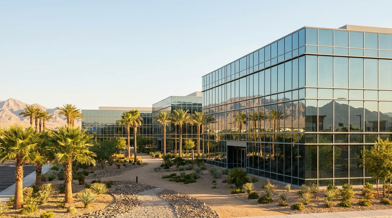 Modern office campus in southwest Las Vegas, part of the growing Las Vegas job market